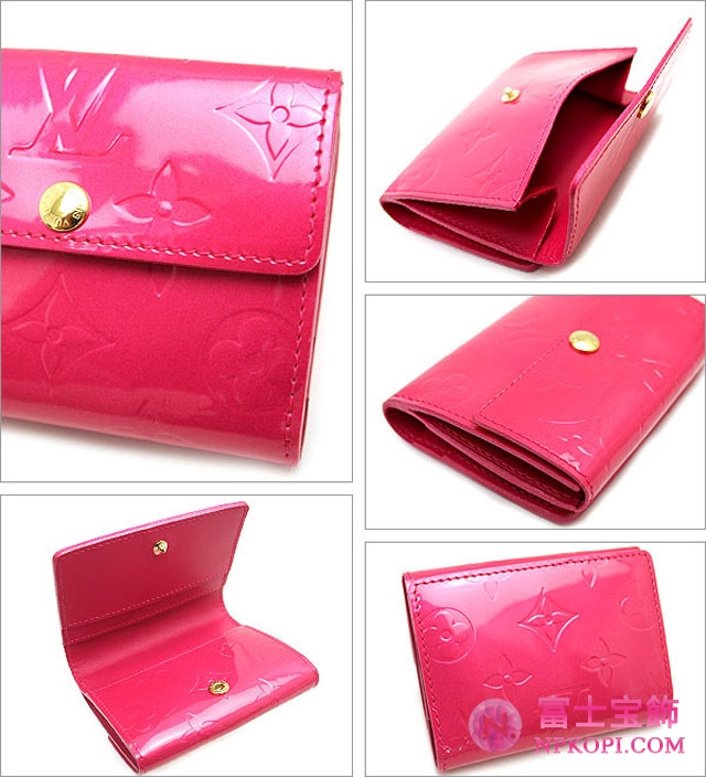 (LOUIS VUITTON)ルイヴィトン 偽物財布 モノグラムヴェルニ ラドロー コインケース ローズポップ M93629